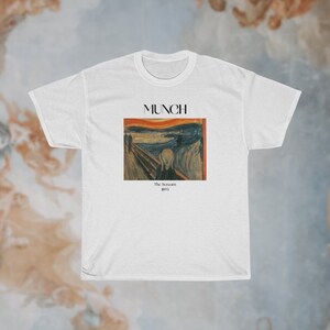 Edvard Munch The Scream Shirt Famous Art Shirt Expressionism Movement Artsy Aesthetic Vintage Art Shirt Psychedelic Art Shirt Artist Shirt White