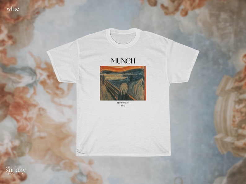 Edvard Munch The Scream Shirt Famous Art Shirt Expressionism Movement Artsy Aesthetic Vintage Art Shirt Psychedelic Art Shirt Artist Shirt White