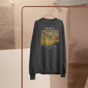 Henri Rousseau Tiger in a Tropical Storm Sweatshirt Famous Artist Shirt Art History Sweater Chinese Zodiac Year of the Tiger Artsy Aesthetic Black
