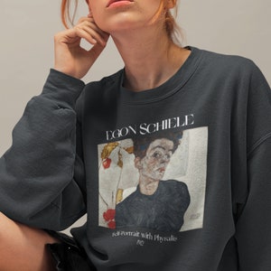Egon Schiele Self-Portrait with Physalis Sweatshirt Famous Painter Shirt Expressionism Modern Art Painting Art History Aesthetic Sweater