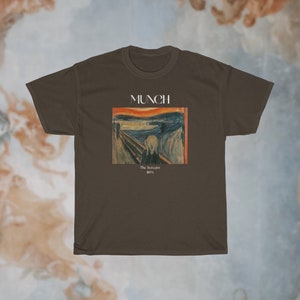 Edvard Munch The Scream Shirt Famous Art Shirt Expressionism Movement Artsy Aesthetic Vintage Art Shirt Psychedelic Art Shirt Artist Shirt Dark Chocolate