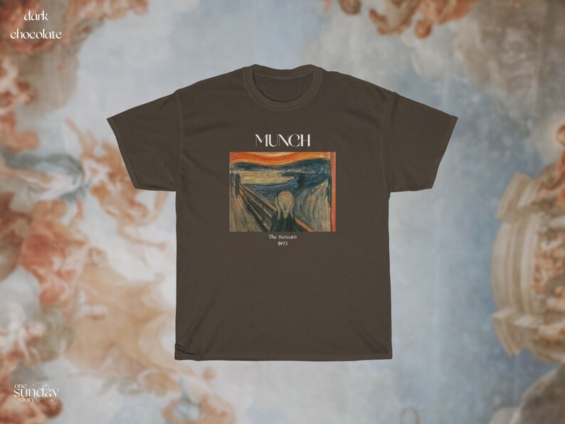 Edvard Munch The Scream Shirt Famous Art Shirt Expressionism Movement Artsy Aesthetic Vintage Art Shirt Psychedelic Art Shirt Artist Shirt Dark Chocolate
