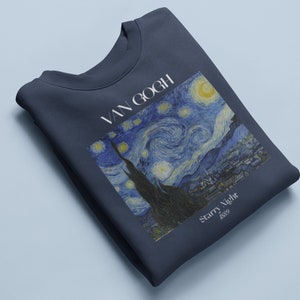 Vincent Van Gogh Starry Night Sweatshirt Famous Painter Shirt Classical Art Masterpiece Saint-Rémy-de-Provence Artsy Aesthetic Dark Academia