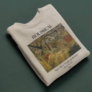 Henri Rousseau Tiger in a Tropical Storm Sweatshirt Famous Artist Shirt Art History Sweater Chinese Zodiac Year of the Tiger Artsy Aesthetic bild 1