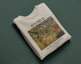 Henri Rousseau Tiger in a Tropical Storm Sweatshirt Famous Artist Shirt Art History Sweater Chinese Zodiac Year of the Tiger Artsy Aesthetic