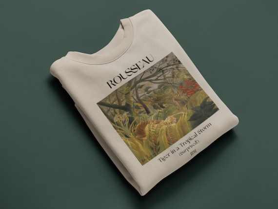 Henri Rousseau Tiger in a Tropical Storm Sweatshirt Famous Artist Shirt Art History Sweater Chinese Zodiac Year of the Tiger Artsy Aesthetic