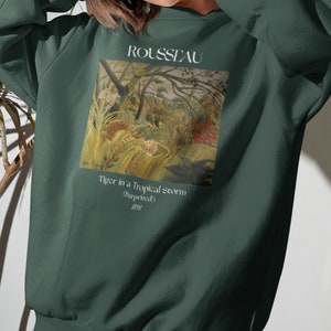 Henri Rousseau Tiger in a Tropical Storm Sweatshirt Famous Artist Shirt Art History Sweater Chinese Zodiac Year of the Tiger Artsy Aesthetic bild 4
