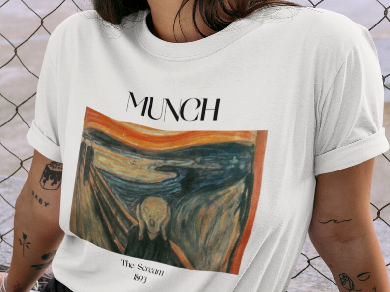 Edvard Munch The Scream Shirt Famous Art Shirt Expressionism Movement Artsy Aesthetic Vintage Art Shirt Psychedelic Art Shirt Artist Shirt image 2