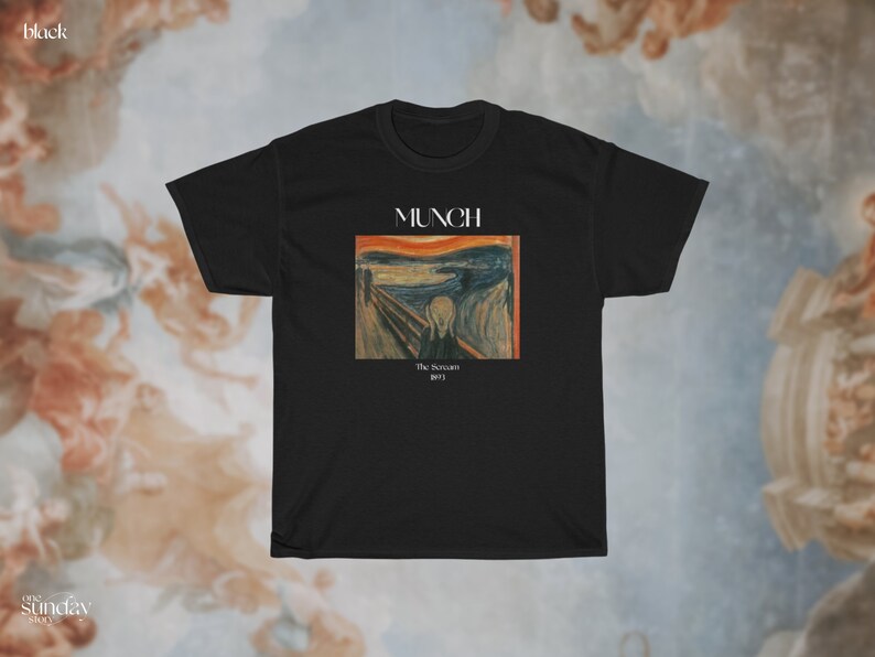 Edvard Munch The Scream Shirt Famous Art Shirt Expressionism Movement Artsy Aesthetic Vintage Art Shirt Psychedelic Art Shirt Artist Shirt Black
