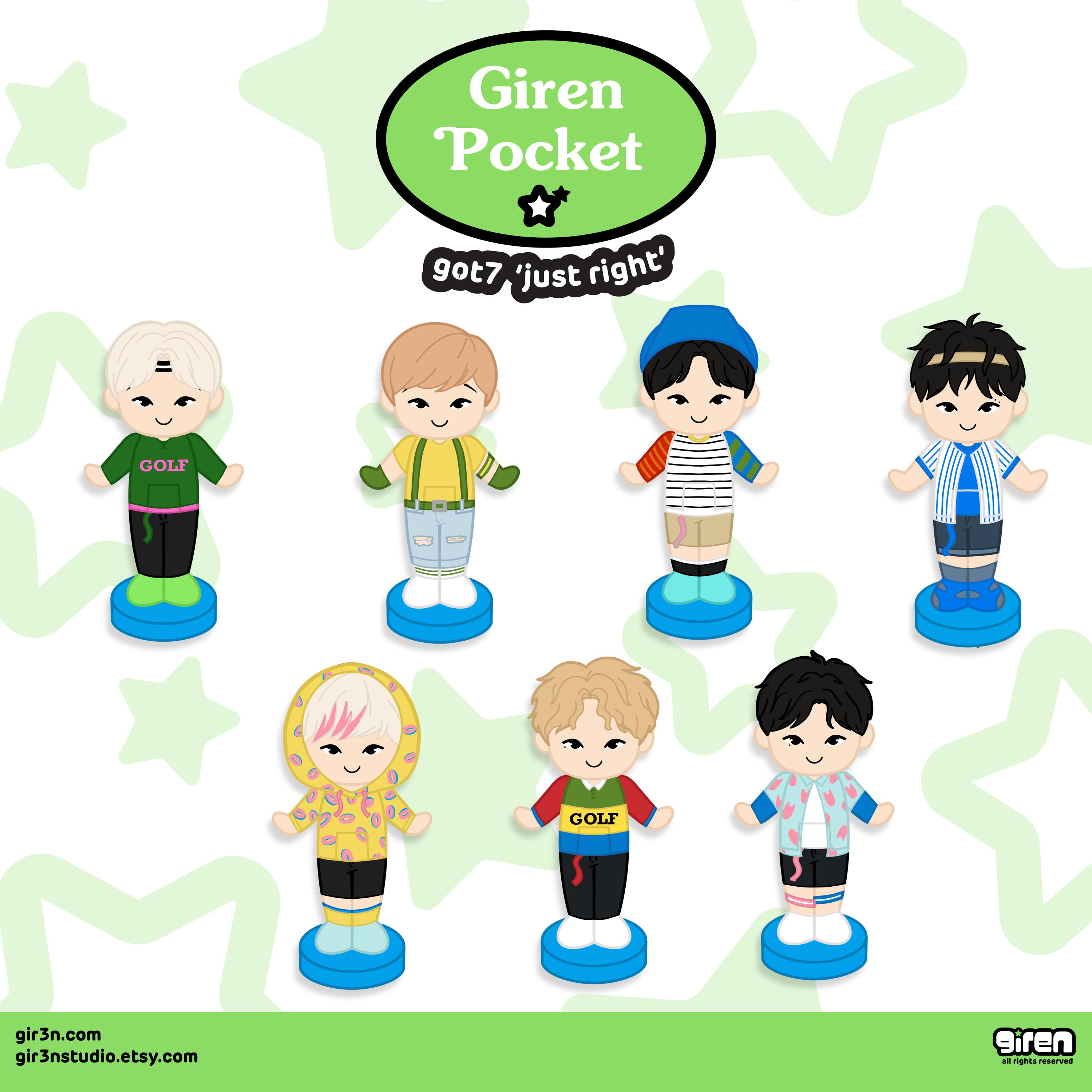 Got 7 'just Right' Pocket Mv Sticker Pack | Kpop Diecut Vinyl