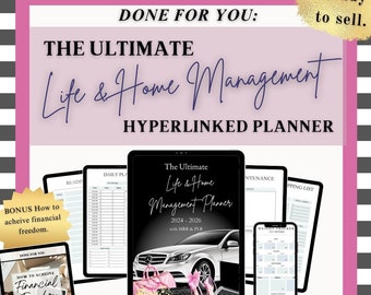 Ultimate Life Home Management Planner: Hyperlinked, MRR PLR (Digital Download)