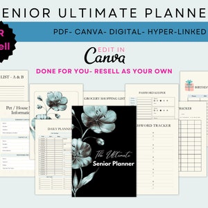 Ultimate SENIOR Printable Planner, Huge 140 Page Planner, 2023 & 2024 Digital Planner, Undated iPad Planner, Home Management. PLR - RESELL