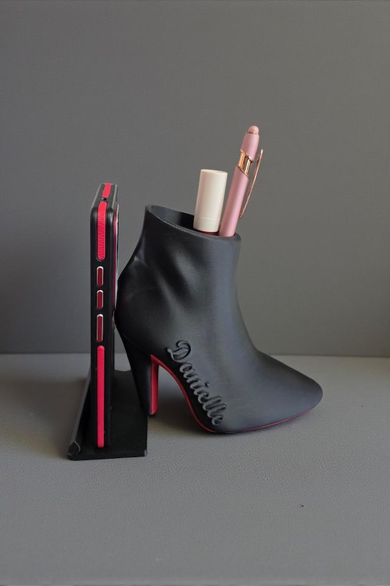 Red Bottom Shoe Phone Holder |Pen Cup | Upscale | Luxury | Desk Organizer | Pencil Cup | Designer Inspired | Personalized 3d printed