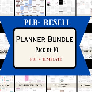 Planner Bundle 10 Planners | Resell Rights Printable | Ready to Sell Templates | Planner Bundle | Edit on Canva Commercial PLR - RESELL