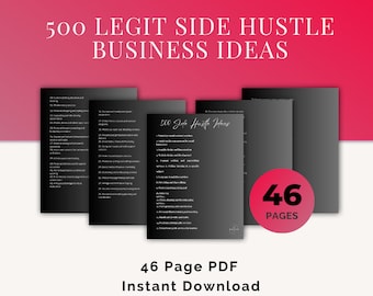 Side Hustle Database | 500 Ideas for Making Money | Side Gig Inspiration! | Real List of Business Ideas