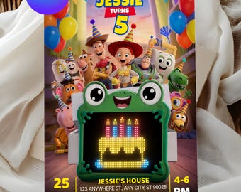 Toy Story Birthday Invitation Canva Template 5x7 | Editable Toy Story 5 Party Invite | Instant Download