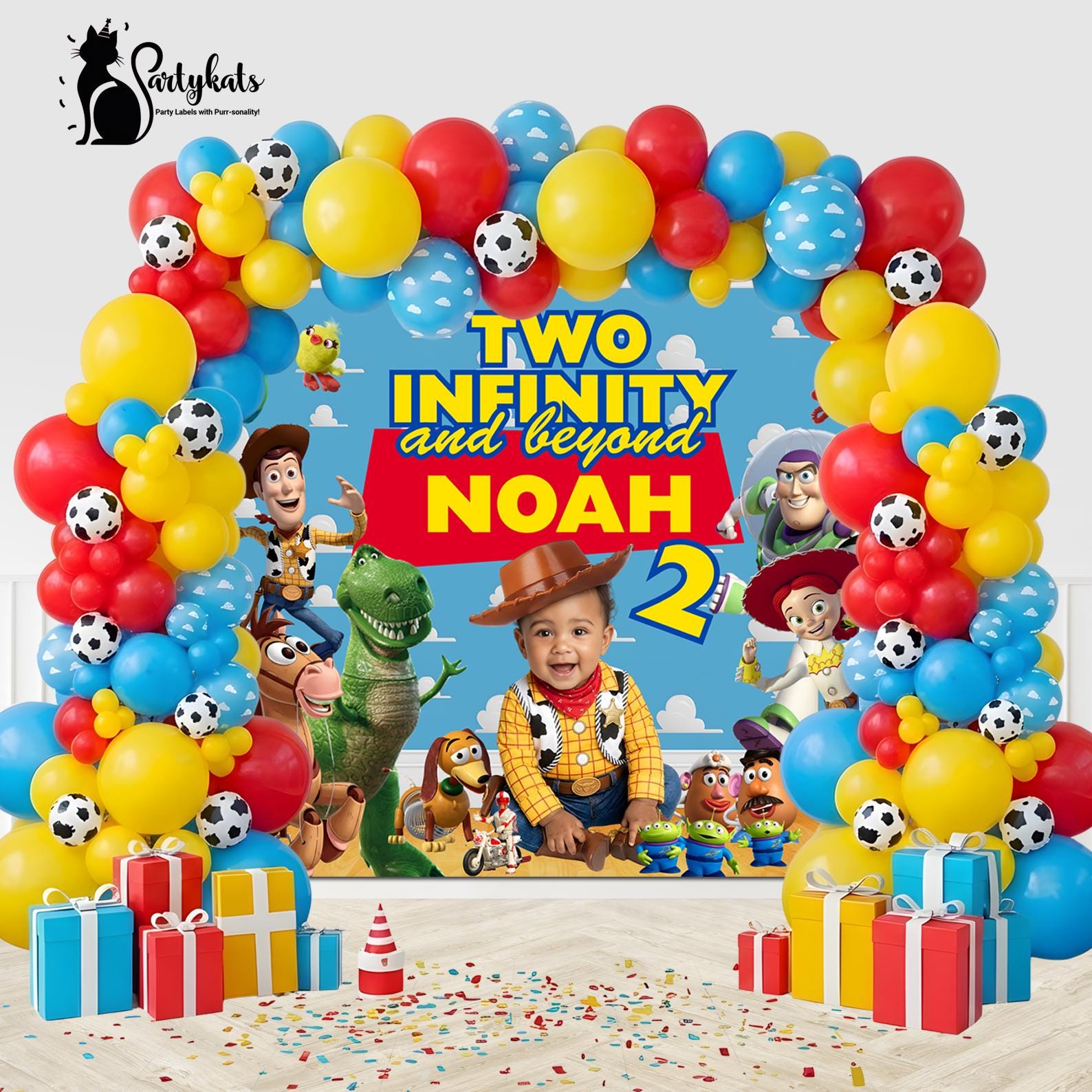 Toy Story Birthday Backdrop 9x6 Ft Editable in Canva | Custom Boy ...