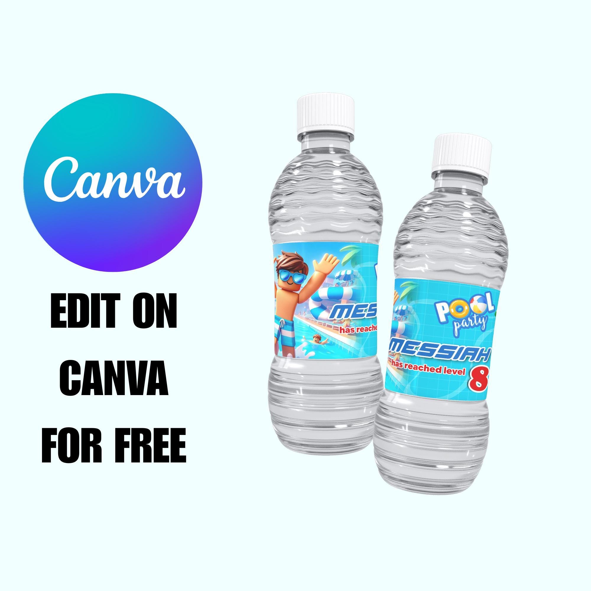 Water Pool Label Pool Party Water Bottle Label, Splash Party Favor for Boys Birthday ...