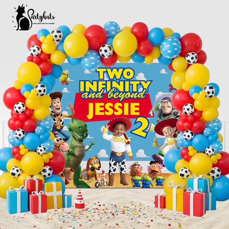 Toy Story Birthday Backdrop 9x6 Ft Editable in Canva | Custom Girl ...