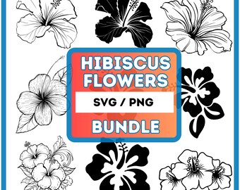 Hibiscus SVG Tropical Flower PNG | Floral Vector Design | Instant ...