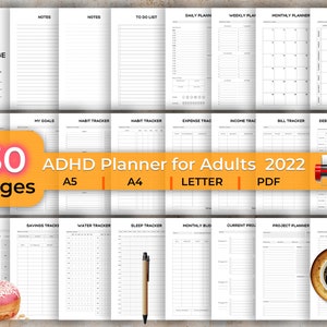 ADHD Planner Adult - Printable ADHD planner for work, Adhd Organization - Life Planner- Adhd Journal, ADHD Daily Planner