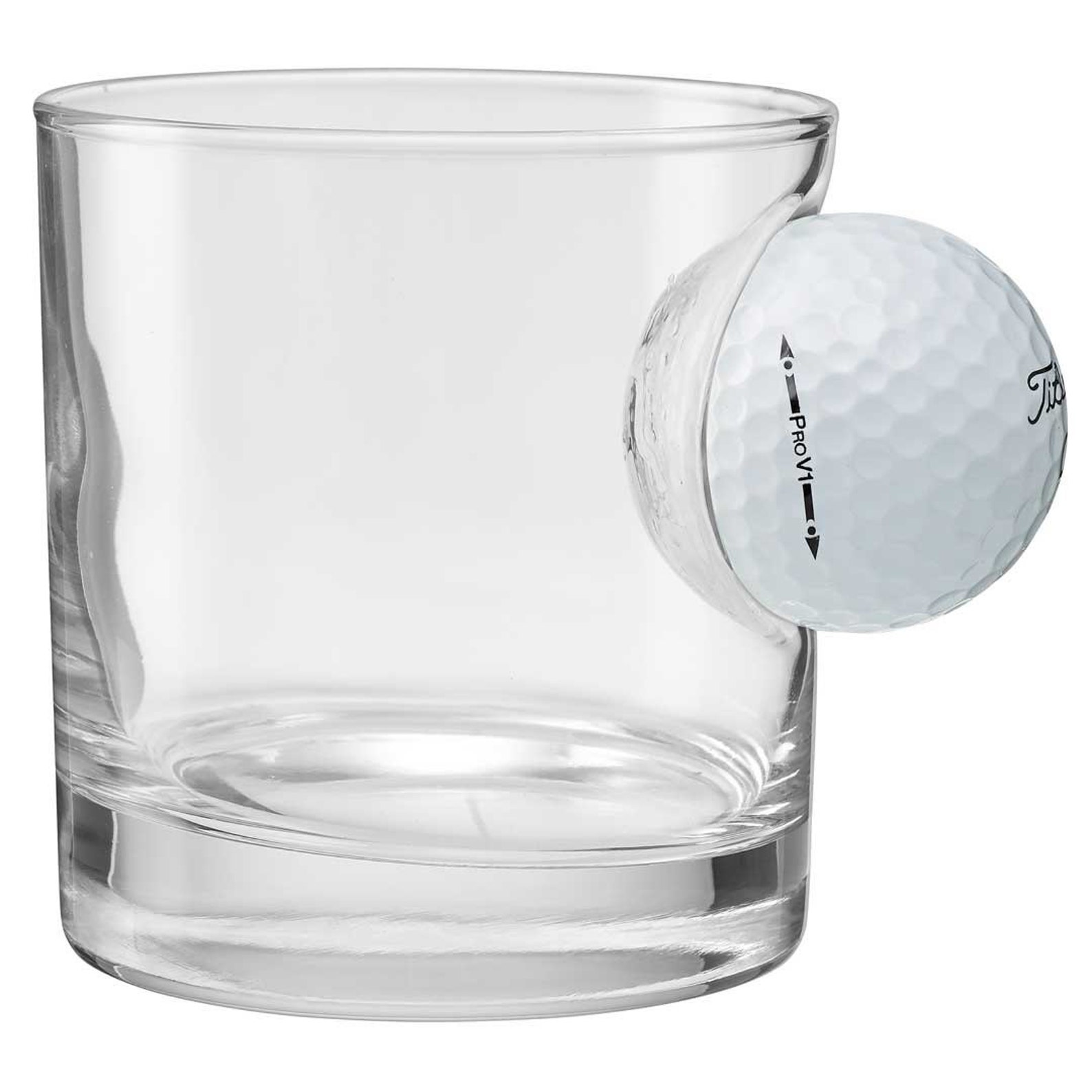 Whisky Glass with real Golf Ball embedded Makes a unique Etsy