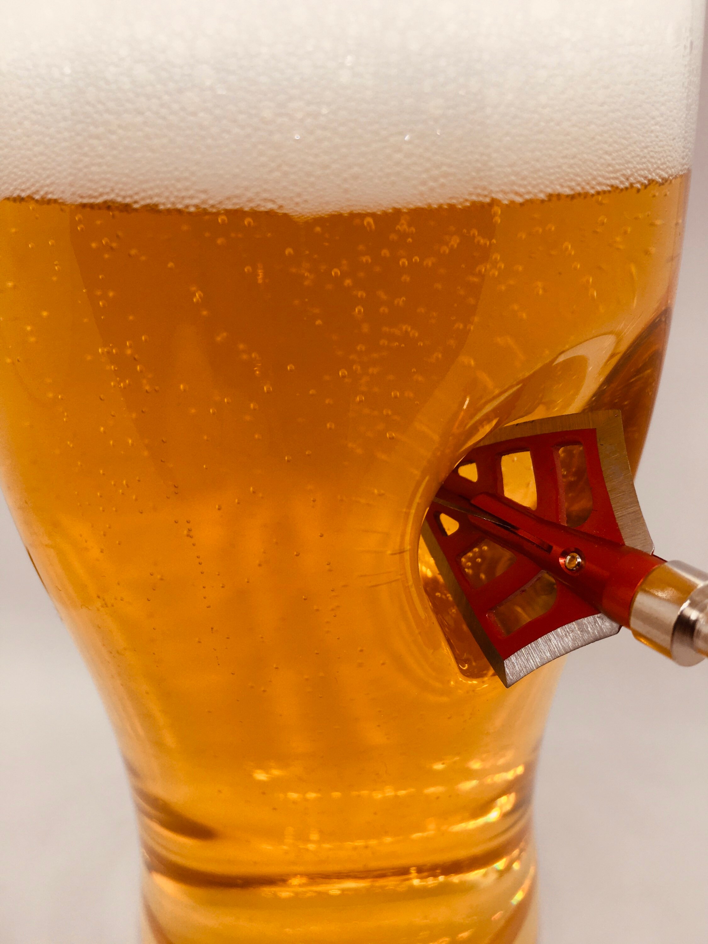 Novelty Beer Pint glass with real arrowhead embedded into the Etsy