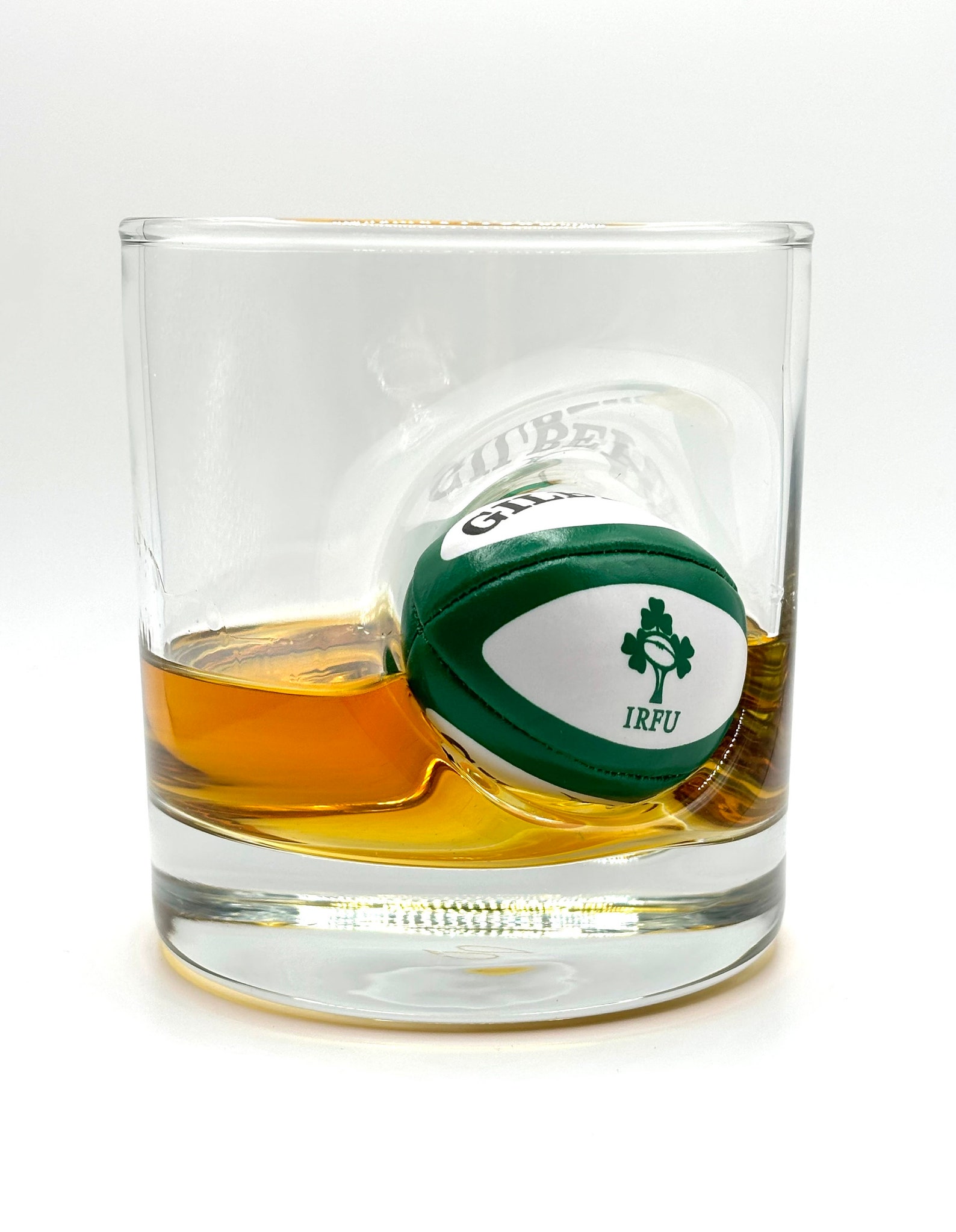 Rugby Whisky Glass | Unique 12oz Mixer Glass With Embedded Mini Ireland ...
