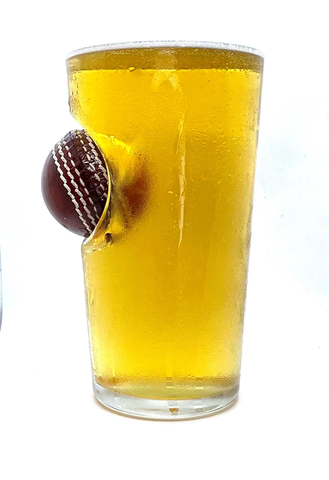 Cricket Gift for Men 20oz Pint Glass With Mini Quality Leather Cricket