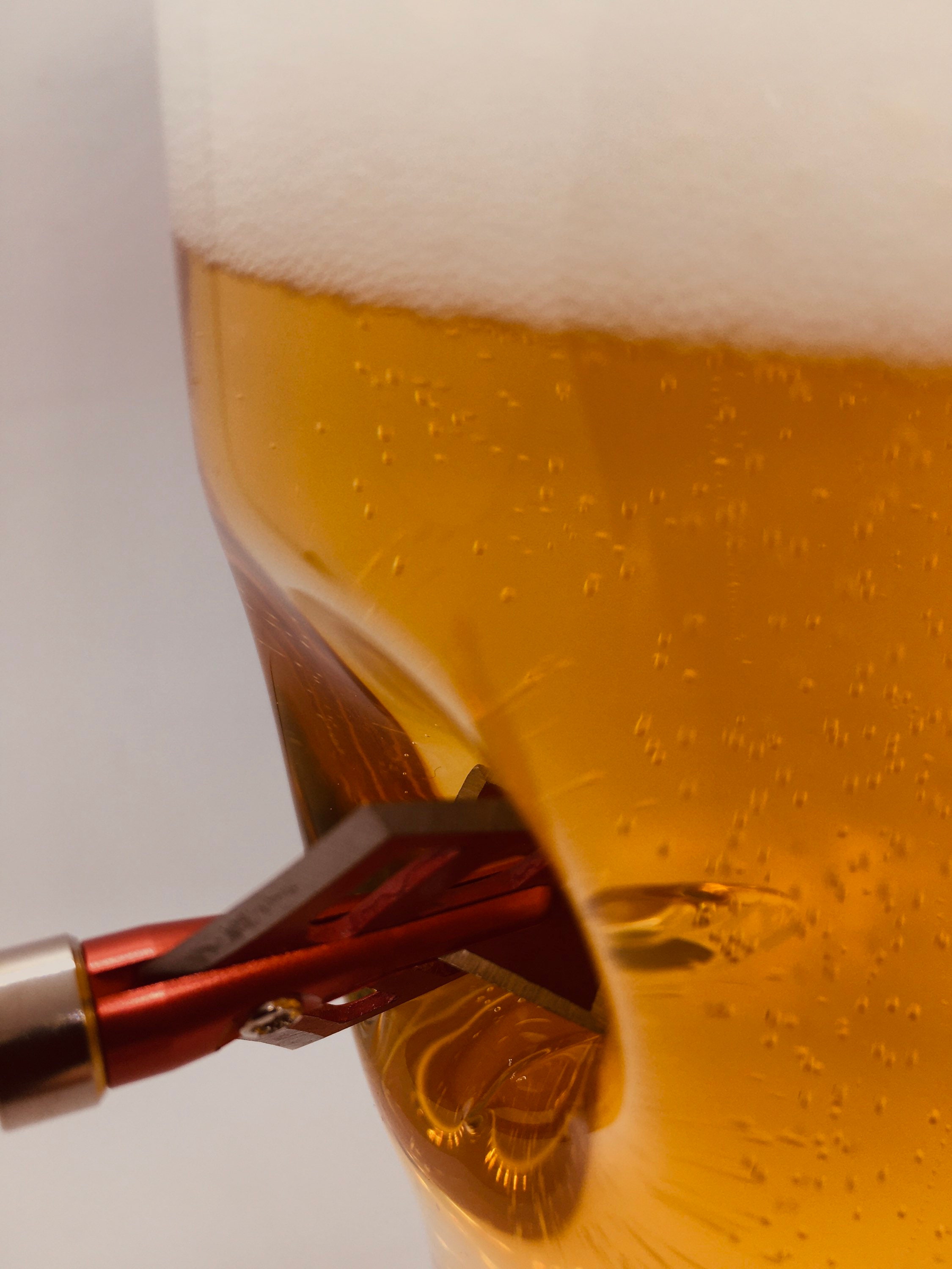 Novelty Beer Pint glass with real arrowhead embedded into the Etsy