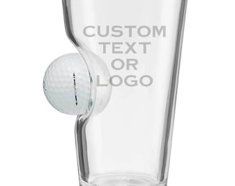Golf Gift For Men | Beer Glass |Real Golf Ball Embedded in the beer glass | Unique Birthday Golf Gift for Men | Fathers Day Golf Gifts