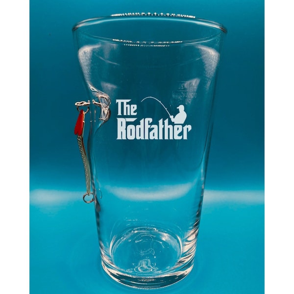 Fishing Gift For Men | Beer Glass with Real Fishing Lure Embedded | Unique Fishing Present | Christmas Fishing Gift | Made in UK