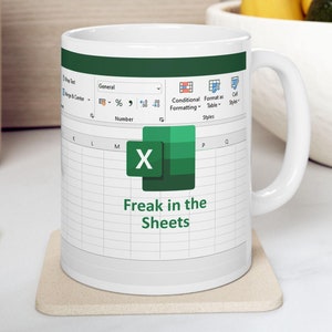 Freak In The Sheet Mug, Excel Mug Shortcut, Mug Excel, Accountant Gift, Accountant Mug, Tax Accountant Gift
