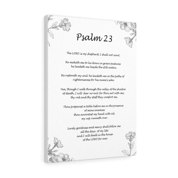 23rd Psalm, 23 Psalm Canvas Gallery Wrap, Psalm 23 Art, Psalms, 23rd Psalm Picture
