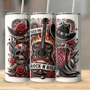 Rock N Roll | Tumbler Wrap | Digital Download Png | Sublimation Design | Sublimation Transfers | Instant Png Download