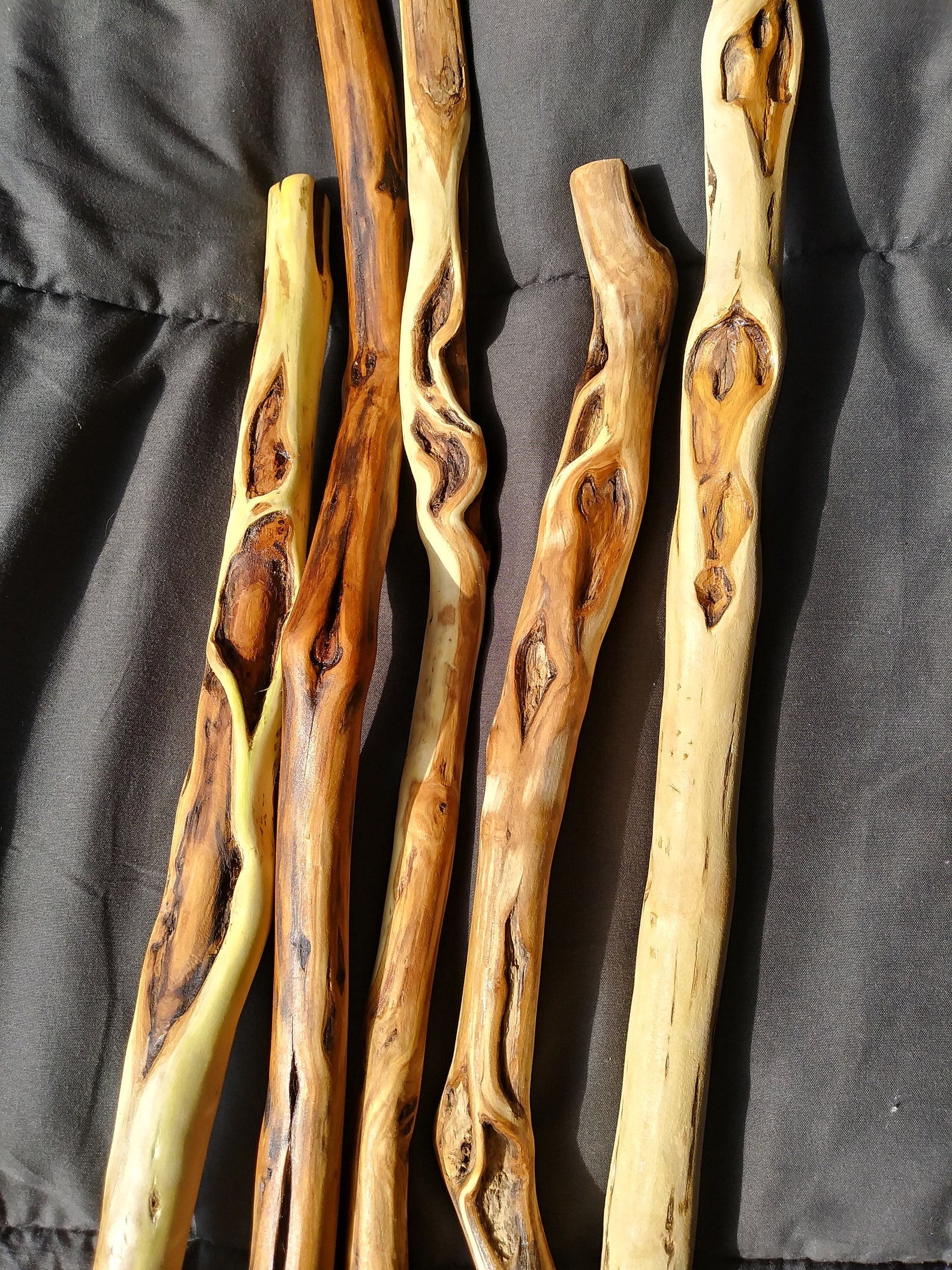 Hand carved diamond willow branches Etsy