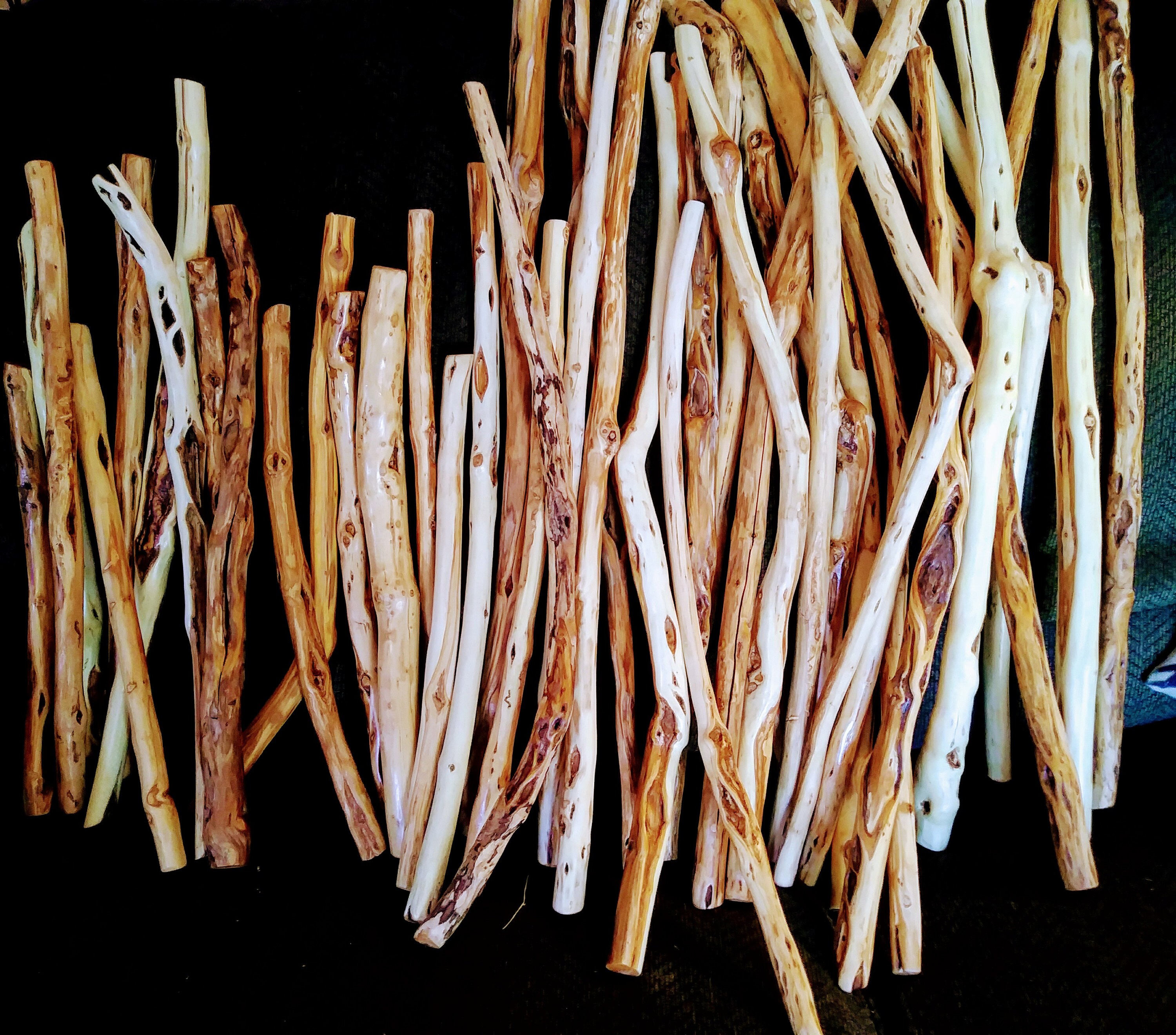 Hand carved diamond willow branches Etsy