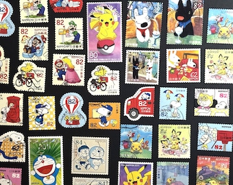 Used Japanese Pokemon Mario Snoopy Doraemon Stamps, Crafts Scrapbooking Mix