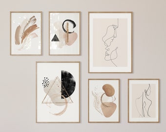 3-teiliges Poster Set Himmelslinie - Minimalistische Wandkunst Mit Sonne, Mond & Sternen