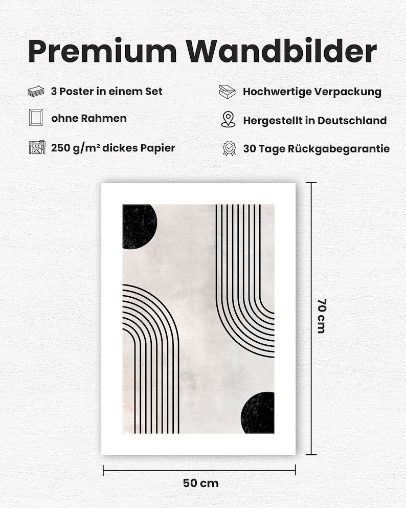 May include: A modern art print with a minimalist design. The artwork features black geometric shapes and curved lines on a neutral background. The print measures 19.6 inches wide by 27.5 inches high.