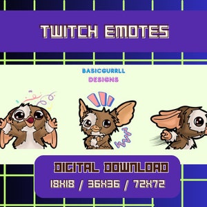 Gizmo Gremlin Cute Twitch Emotes - Kick, Youtube, Discord