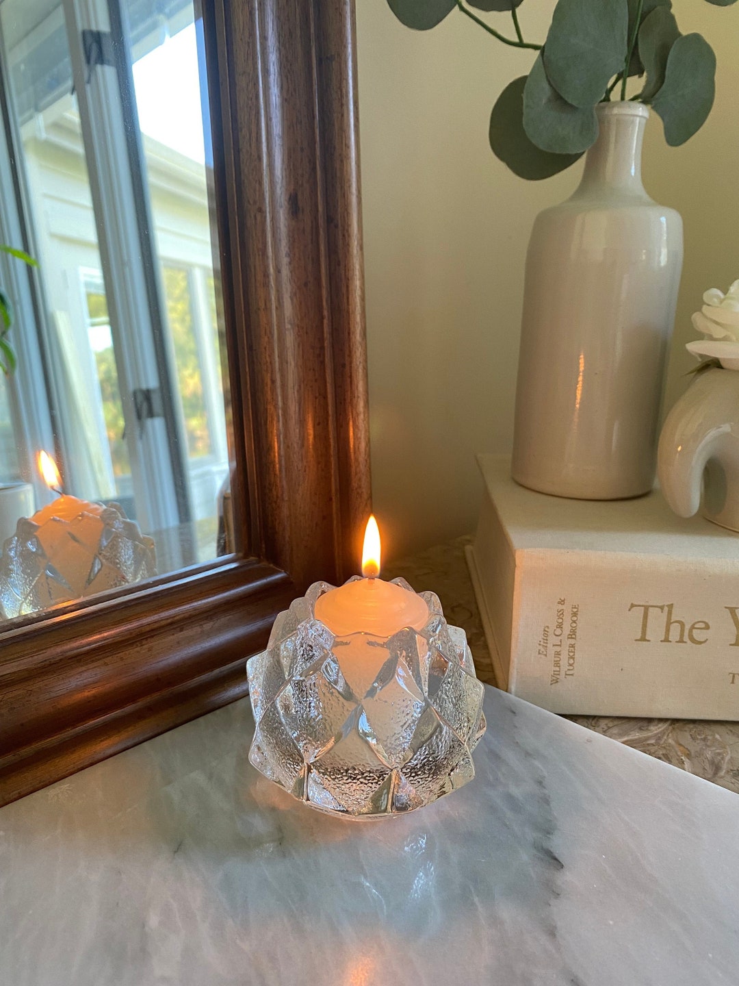 Vintage Orrefors Crystal Candle Holder Berit Johansson Etsy