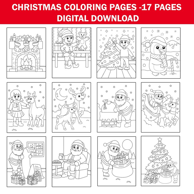 Christmas Coloring Pages Kids Coloring Pages Digital Download christmas-coloring-pages-kids-coloring-pages-digital-download