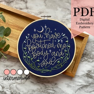 Bewitched Me PDF Embroidery Pattern — Mr. Darcy Pride and Prejudice