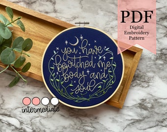 Bewitched Me PDF Embroidery Pattern — Mr. Darcy Pride and Prejudice