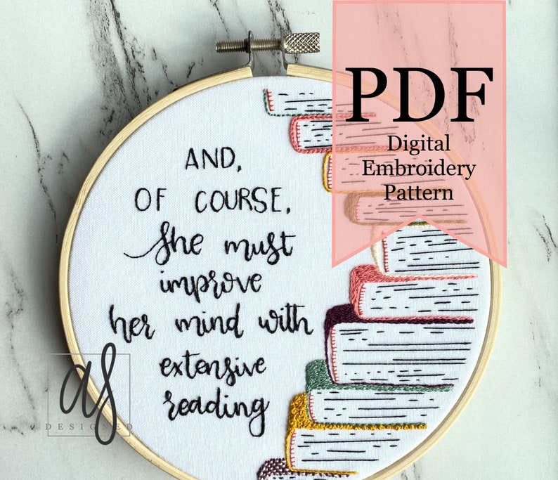 Darcys Stitch Sampler PDF Embroidery Pattern Pride and Prejudice Quote & Embroidery Stitch Sampler image 6