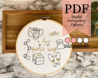 Patrón de bordado PDF Mis cosas favoritas