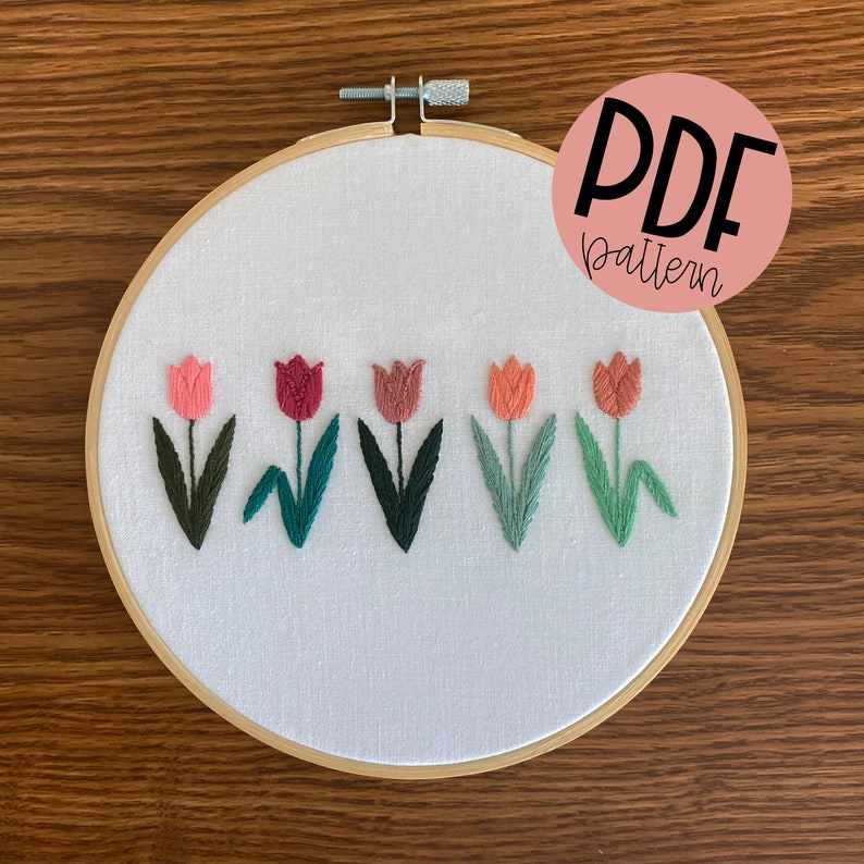 Tulip Love — PDF Digital Download Only — Embroidery Pattern - Etsy