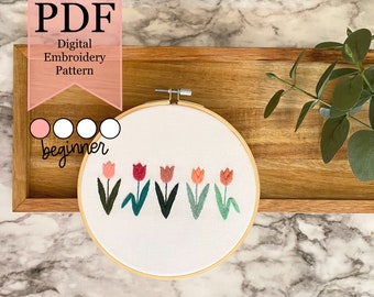 Tulip Love — PDF Digital Download Only — Embroidery Pattern