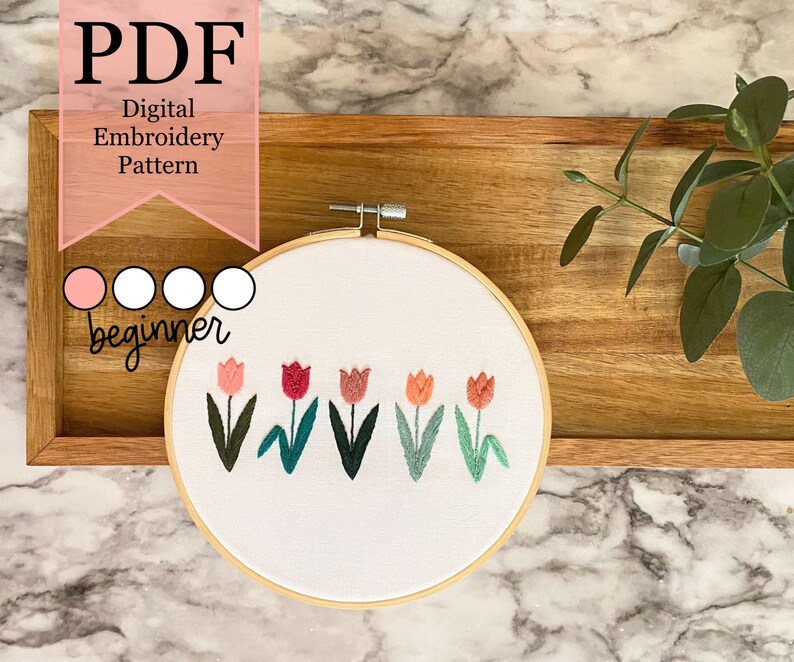 Tulip Love PDF Digital Download Only Embroidery Pattern - Etsy